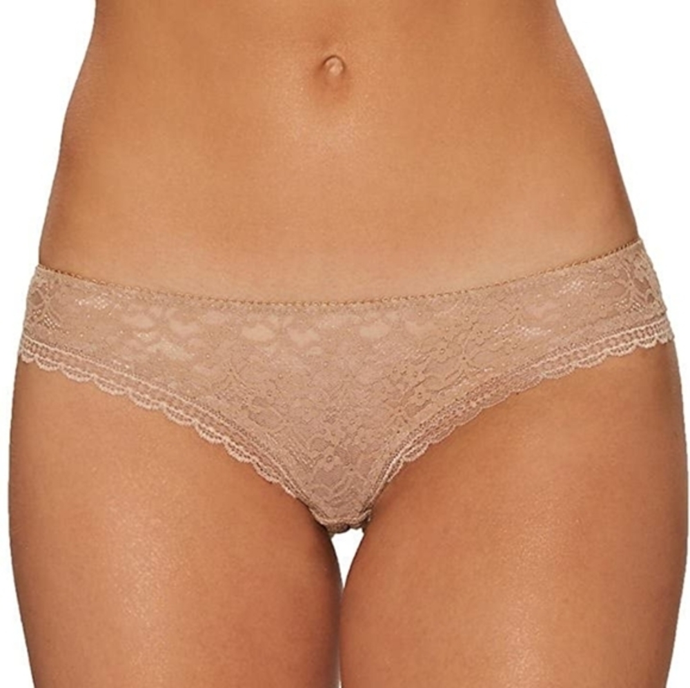 Free People Sheer Floral Lace Hipster Cheeky Brief Panty Nude M - Picture 9 of 12
